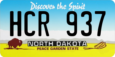 ND license plate HCR937