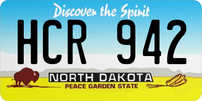 ND license plate HCR942