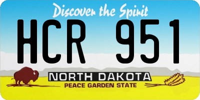 ND license plate HCR951