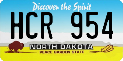 ND license plate HCR954
