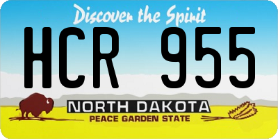 ND license plate HCR955