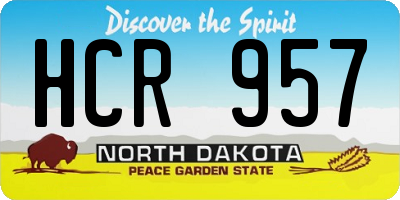 ND license plate HCR957