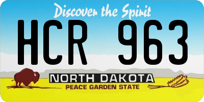 ND license plate HCR963