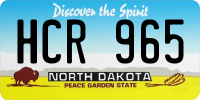 ND license plate HCR965