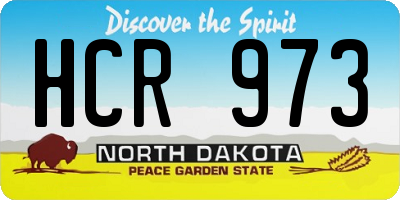 ND license plate HCR973