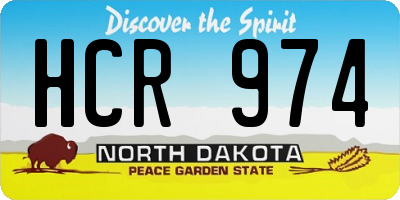 ND license plate HCR974