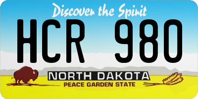 ND license plate HCR980