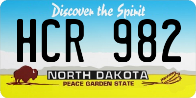 ND license plate HCR982