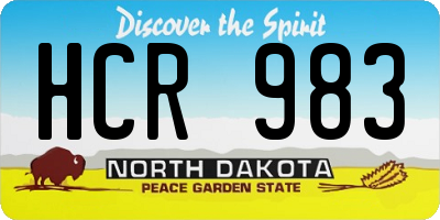 ND license plate HCR983