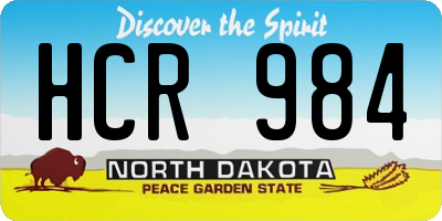 ND license plate HCR984