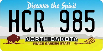 ND license plate HCR985
