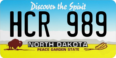 ND license plate HCR989