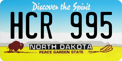 ND license plate HCR995