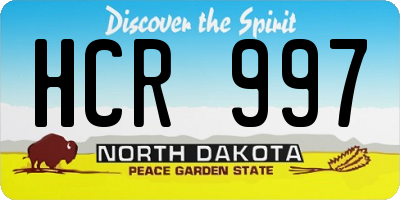 ND license plate HCR997