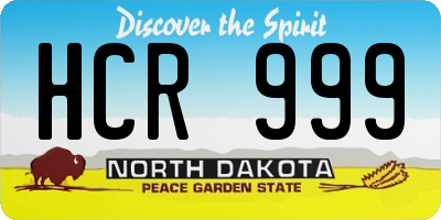 ND license plate HCR999