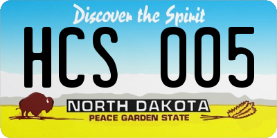 ND license plate HCS005