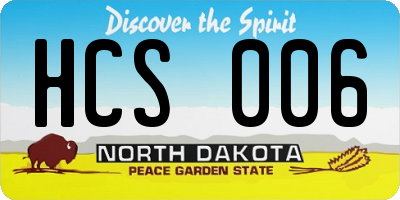 ND license plate HCS006