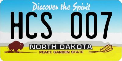 ND license plate HCS007