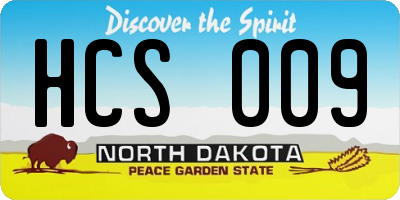 ND license plate HCS009