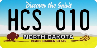 ND license plate HCS010