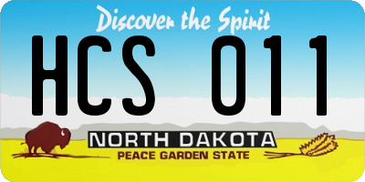 ND license plate HCS011