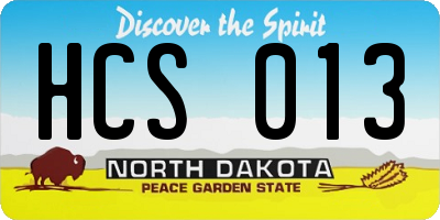 ND license plate HCS013