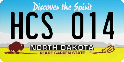 ND license plate HCS014