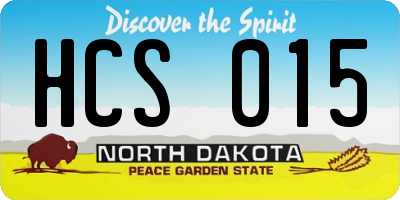 ND license plate HCS015