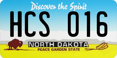 ND license plate HCS016