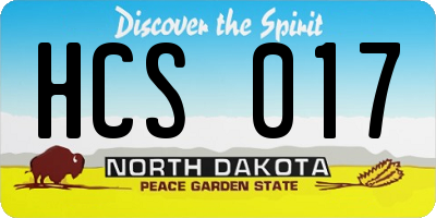 ND license plate HCS017