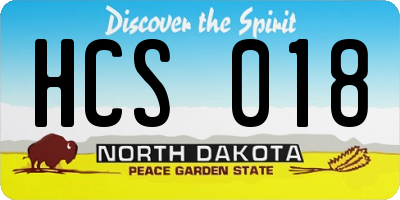 ND license plate HCS018
