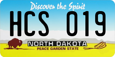 ND license plate HCS019