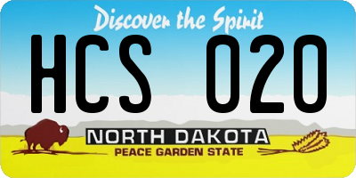ND license plate HCS020