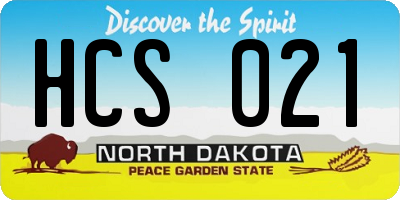 ND license plate HCS021