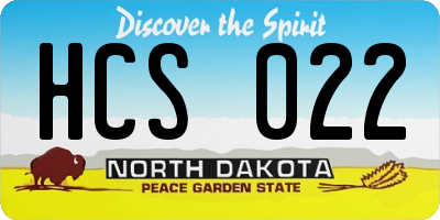 ND license plate HCS022