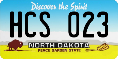 ND license plate HCS023