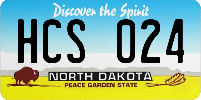 ND license plate HCS024
