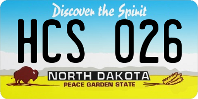 ND license plate HCS026