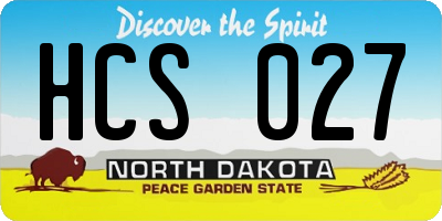 ND license plate HCS027