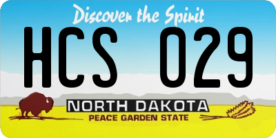 ND license plate HCS029