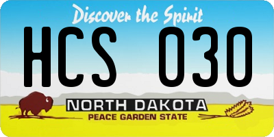 ND license plate HCS030