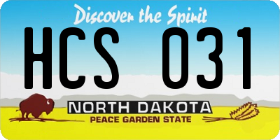 ND license plate HCS031