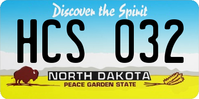 ND license plate HCS032