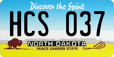 ND license plate HCS037