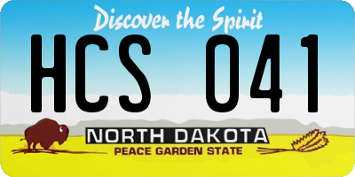 ND license plate HCS041