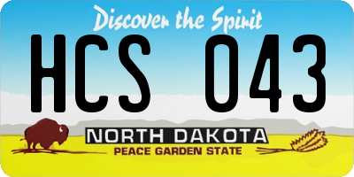 ND license plate HCS043