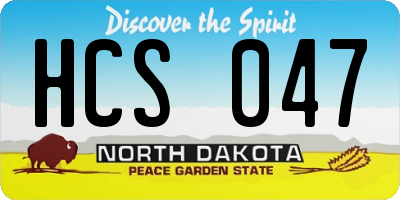 ND license plate HCS047