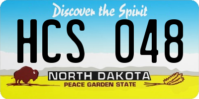 ND license plate HCS048
