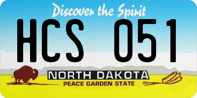 ND license plate HCS051