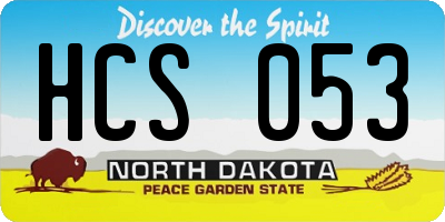 ND license plate HCS053